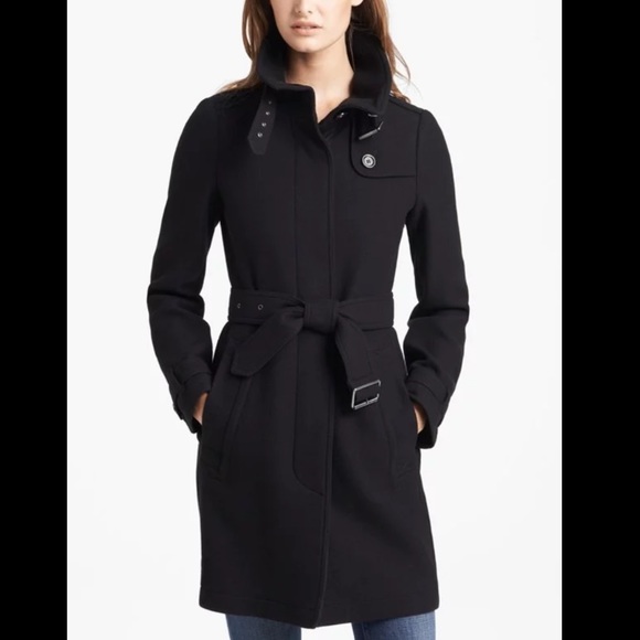 Black Burberry Brit Rushworth belted wool blend trench coat - Picture 11 of 11